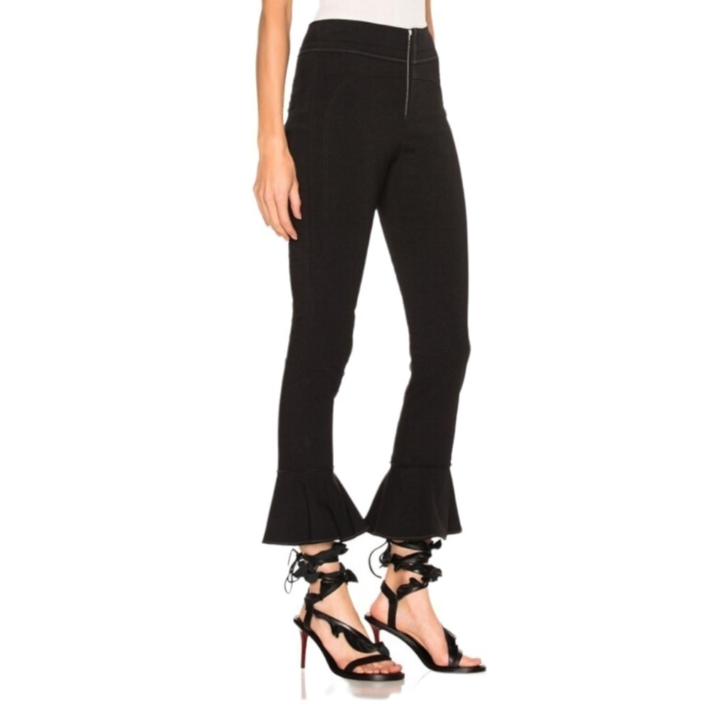 Isabel Marant Hunter Black Ruffle Hem Pants 44 - Picture 4 of 12